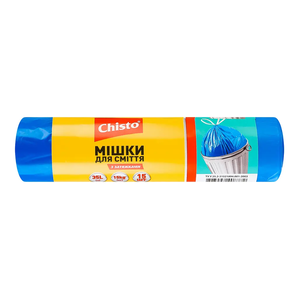 Мішки для сміття Chisto Strong із затяжками, 35 л, 15 шт. - фото 2