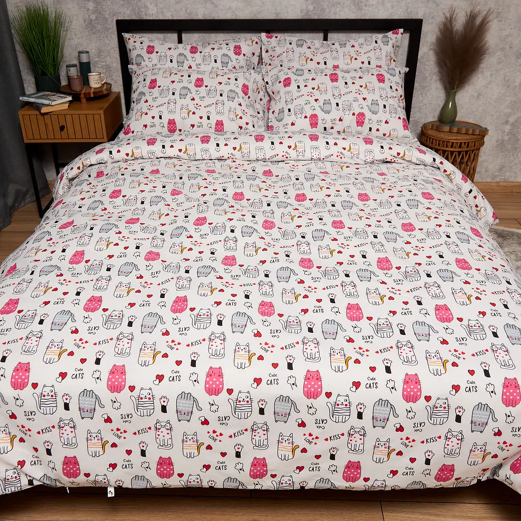Пододеяльник Moon&Star Бязь Gold Люкс Cute Cats Полуторный 143x210 см - фото 2