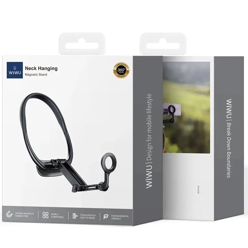 Магнитный держатель для телефона WIWU Wi-CH320 на шею Black - фото 4