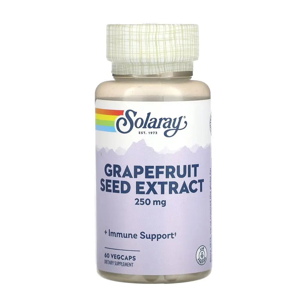 Трави Solaray Екстракт насіння грейпфрута, 250 мг, Grapefruit Seed Extract, 60 вегет. (SOR08520)