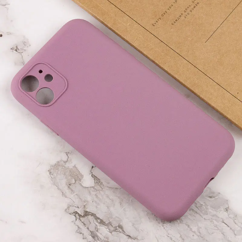 Чохол Silicone Case Full Camera Protective (AA) NO LOGO для Apple iPhone 12 (6.1) Ліловий / Lilac Pride - фото 3