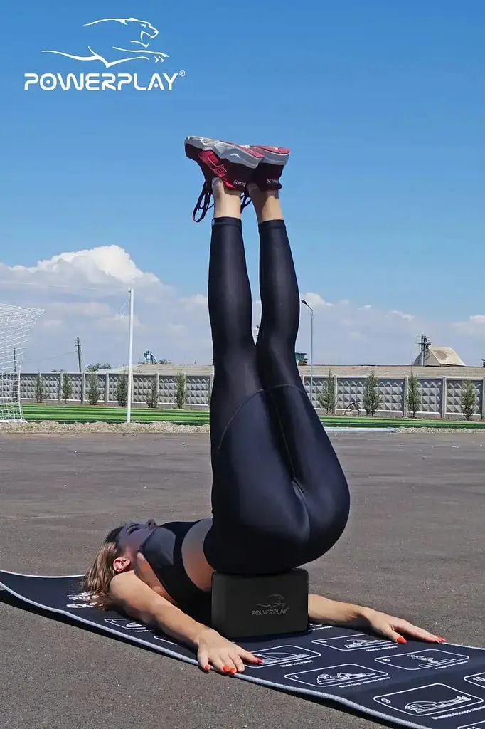 Блок для йоги Power Play 4006 Yoga Brick EVA 1 штука, Black - фото 4