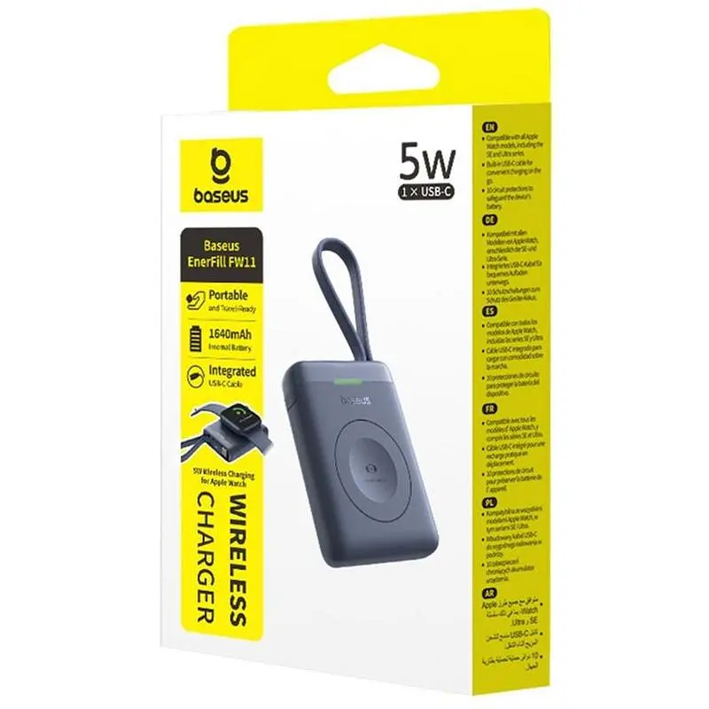 Портативное ЗУ Power Bank Baseus EnerFill FW11 for Apple Watch 5W 1640 mAh (E02053) Midnight - фото 4