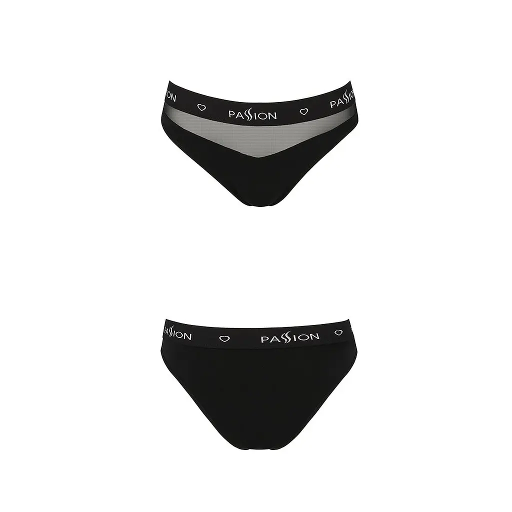 Трусики з прозорою вставкою Passion PS006 PANTIES XL, black - фото 5