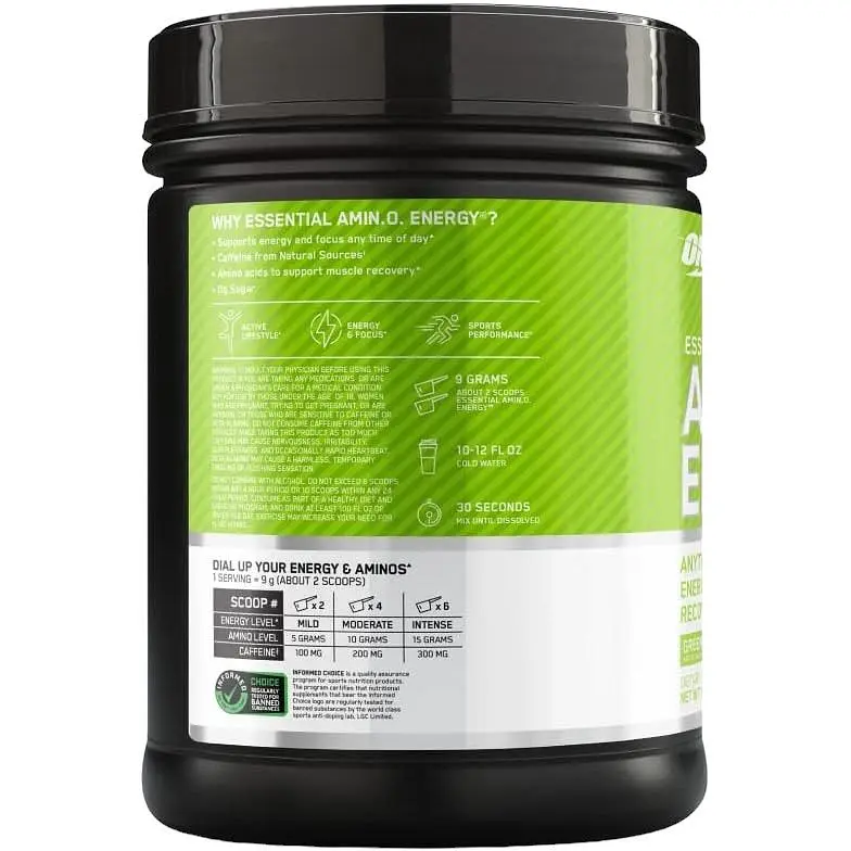 Амінокислотний комплекс Optimum Nutrition Essential Amino Energy Green Apple 585 г - фото 2
