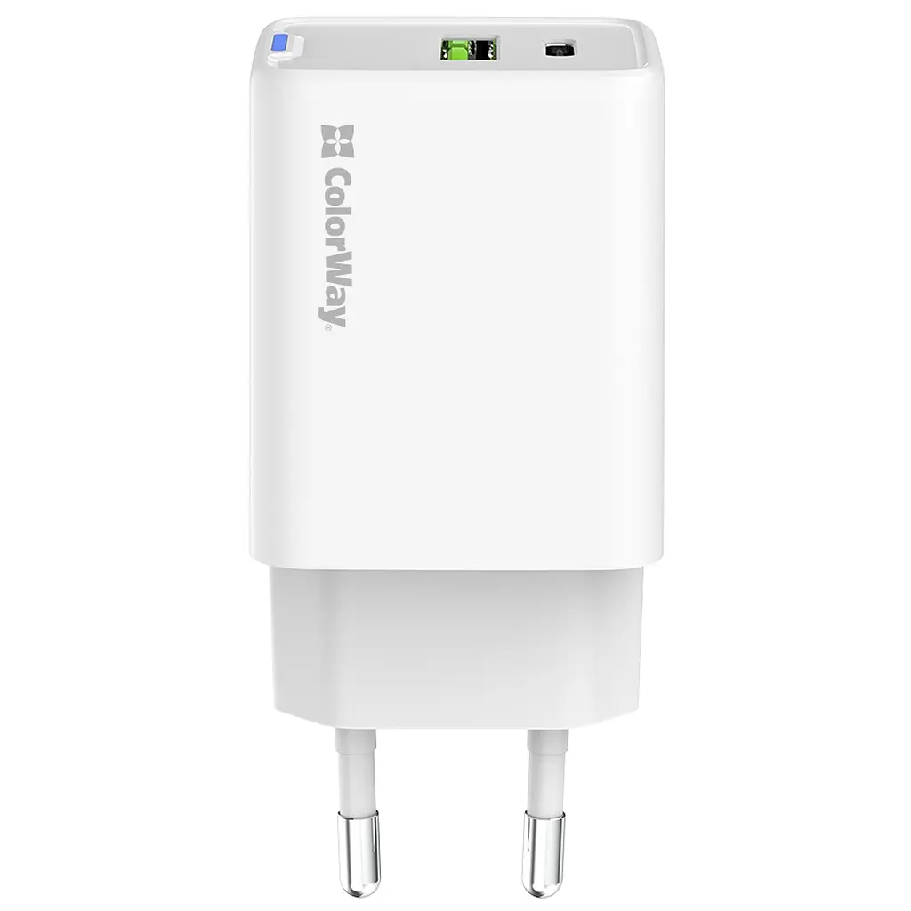 Зарядний пристрій ColorWay C101E GaN Mini 45 Вт PD PPS USB-C + USB-A QC 4.0 білий (CW-CHS060PD-WT) - фото 4