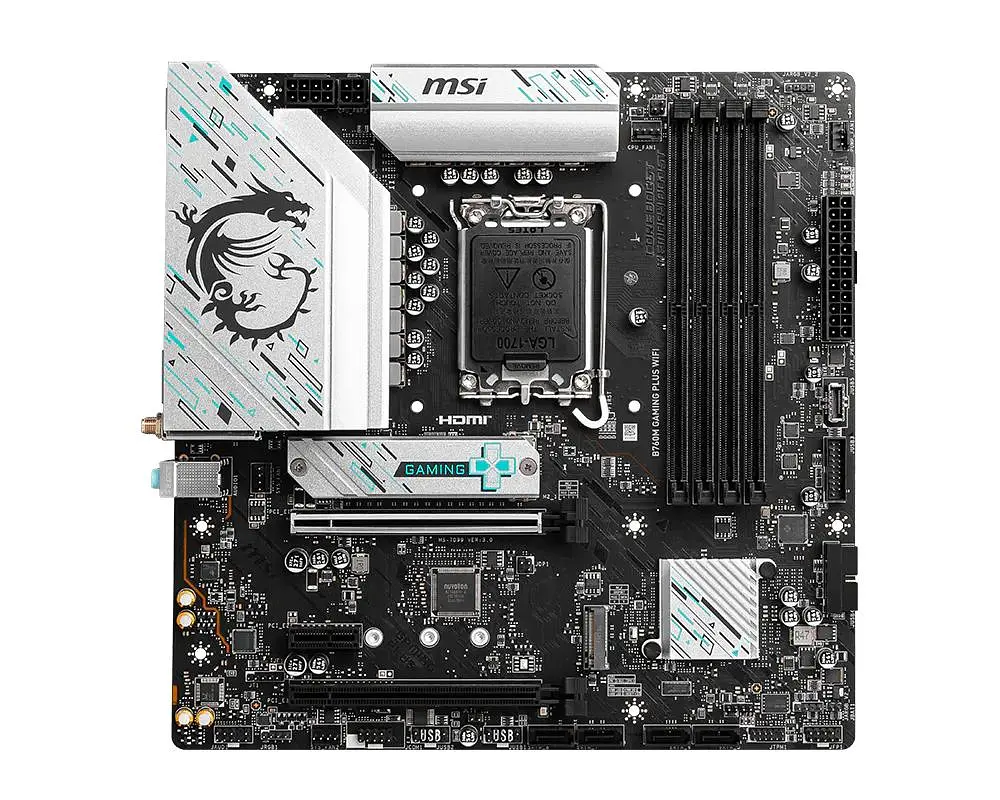 MSI Материнська плата B760M GAMING PLUS WIFI s1700 B760 4xDDR5 HDMI DP WiFi BT mATX