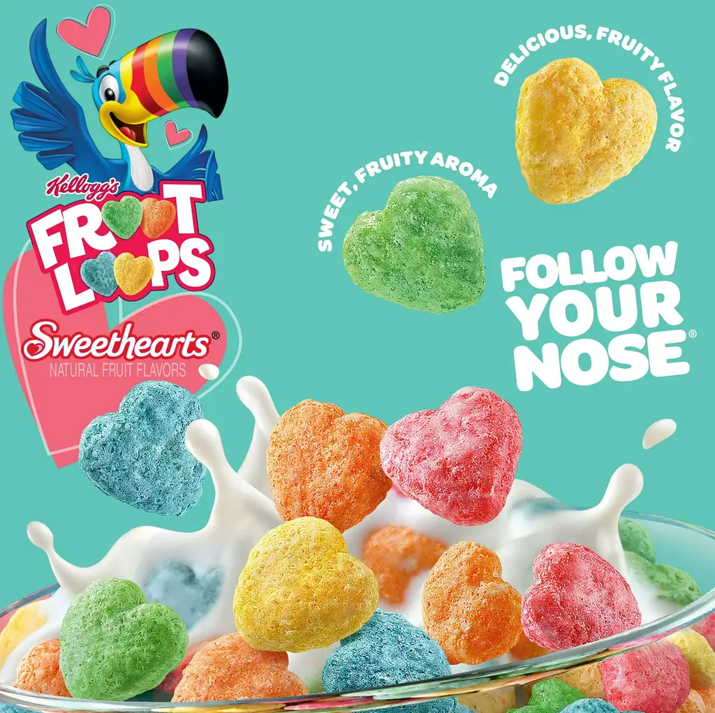 Сухий сніданок Kellogg's Froot Loops Cereal Sweethearts 422г - фото 3