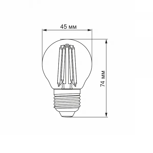 LED лампа VIDEX Filament G45F 6W E27 3000K - фото 3