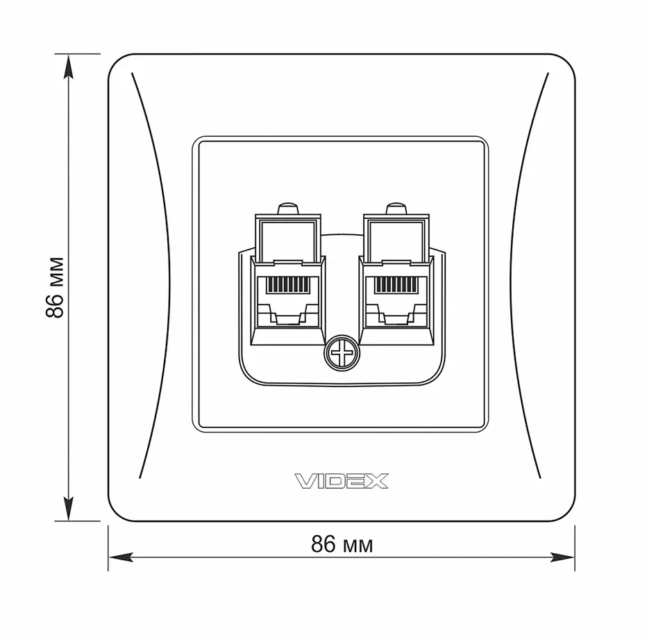 Розетка Videx Binera CAT6+CAT6 подвійна комп'ютерна біла (VF-BNSK2PC6-W) - фото 5