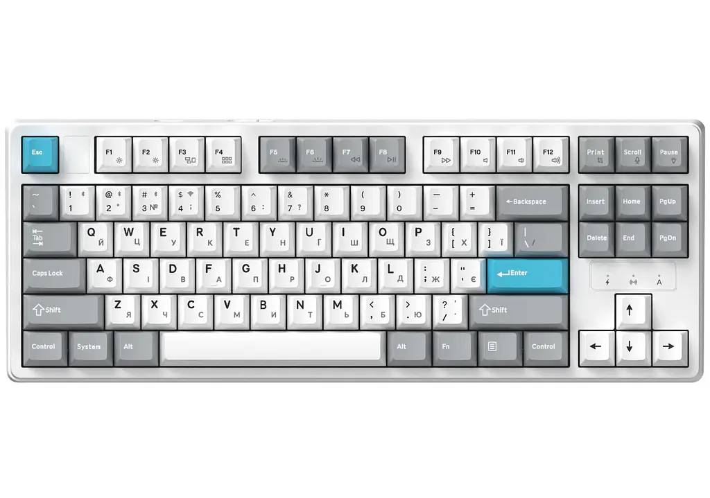 Клавиатура игровая механическая GamePro MK-285-WH Asgard Ragnar Keychron Super Red Switch Bluetooth 5.2/2.4 ГГц/USB White - фото 16