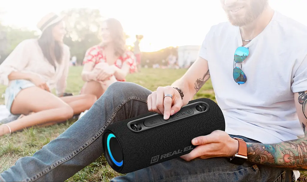 Портативная колонка REAL-EL RX725 15W Bluetooth TWS, RGB, Black - фото 9