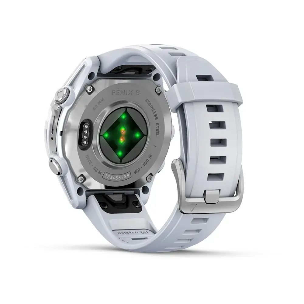 Смарт-годинник Garmin Fenix 8 43 мм AMOLED Срібний з білим силіконовим ремінцем - фото 3