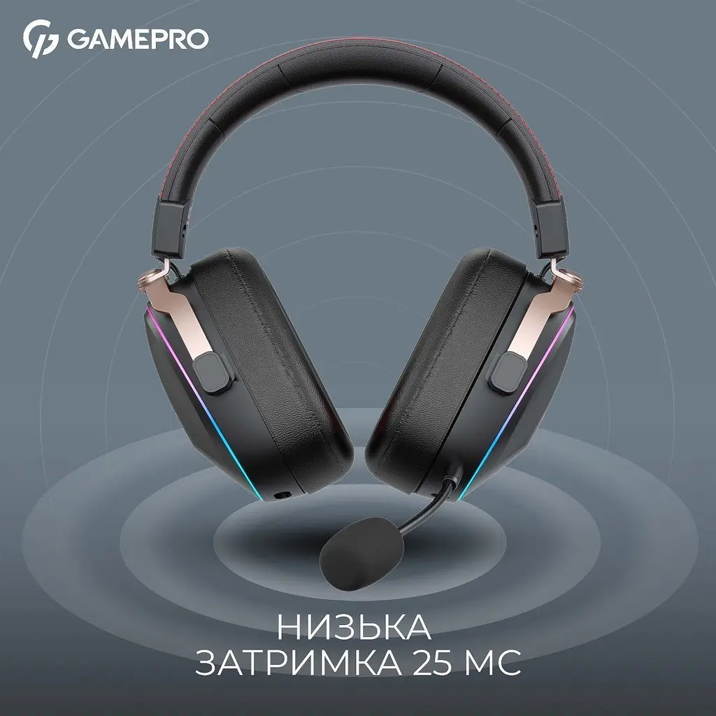 Ігрові навушники GamePro Asgard Valkyria RGB Tri-mode Black (HSW249B) [138322] - фото 11