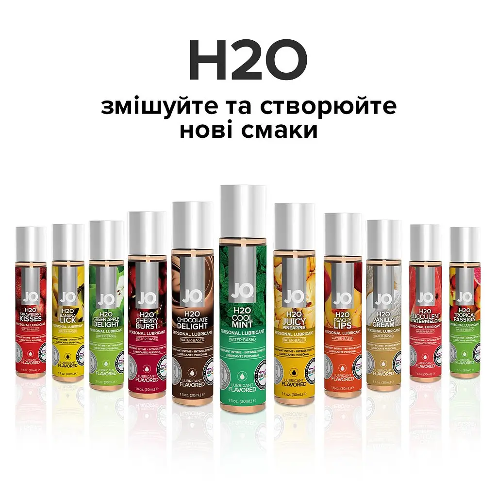 Змазка на водній основі JO H2O — Cool Mint (30 мл) без цукру, рослинний гліцерин - фото 5
