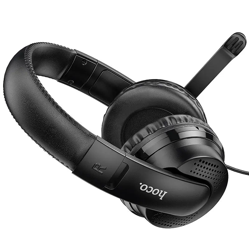 Игровые накладные наушники Hoco W103 Magic, 3.5mm, 1.2m, Чёрный - фото 4
