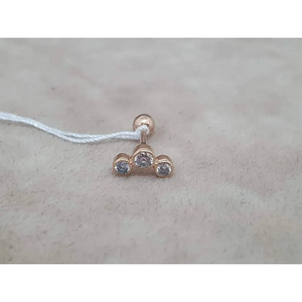 Золотая серьга для пирсинга хеликса Ирий с фианитами. З40069ШТ - фото 3