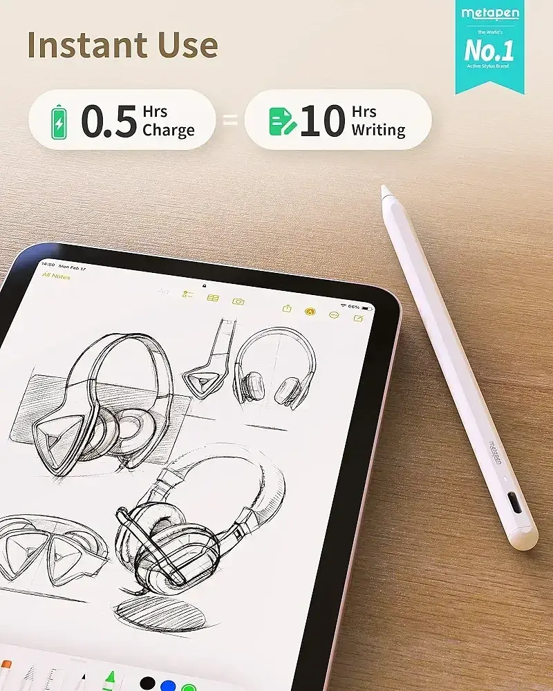Стилус A8, сумісний з Apple iPad 2018-2025, ручка стилус для iPad 11/10/9/8/7/6, Air 3/4/5/M2/M3, Mini 5/6 - фото 6