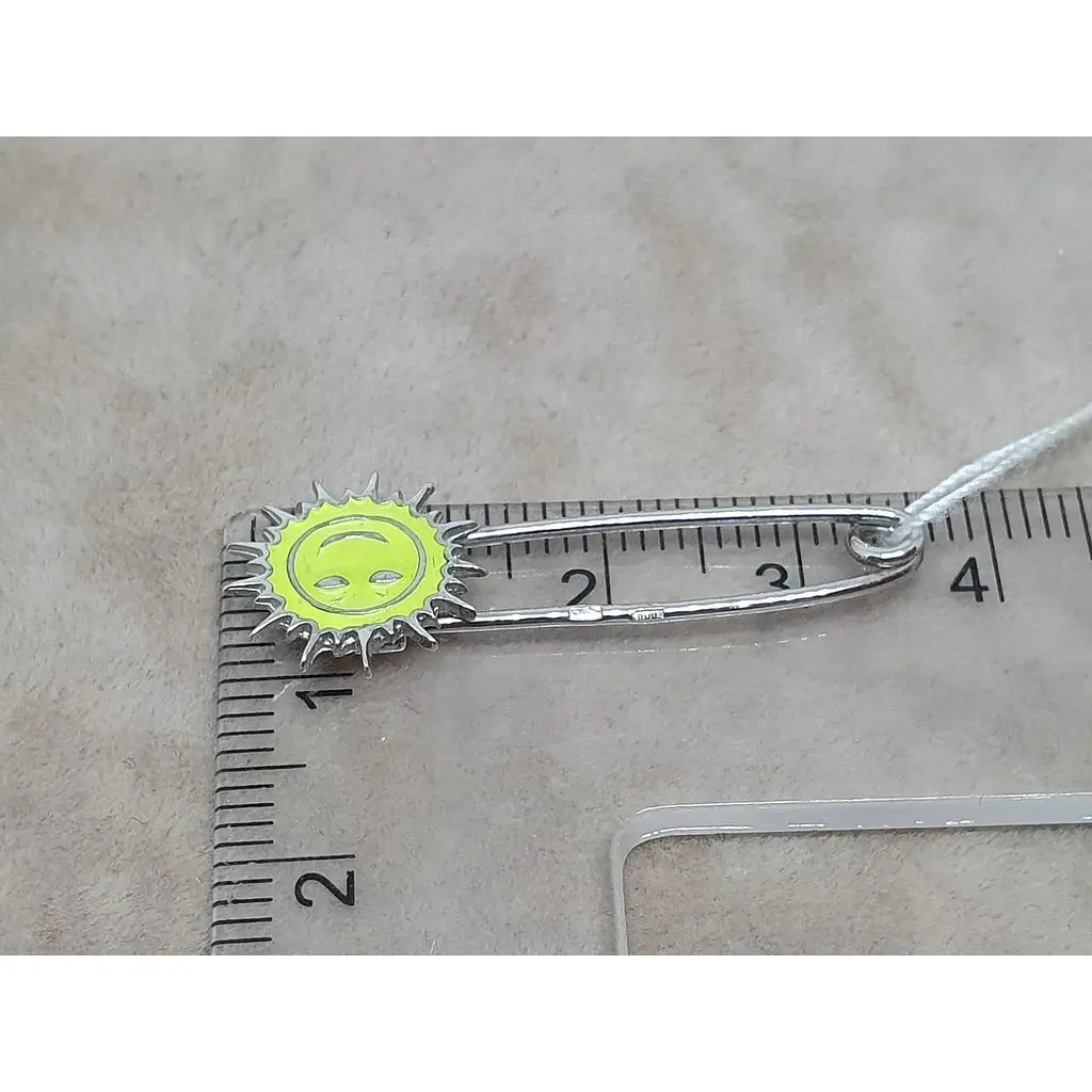 Срібна шпилька Ювелір Стандарт Сонечко з емаллю. 4193 Ж - фото 4