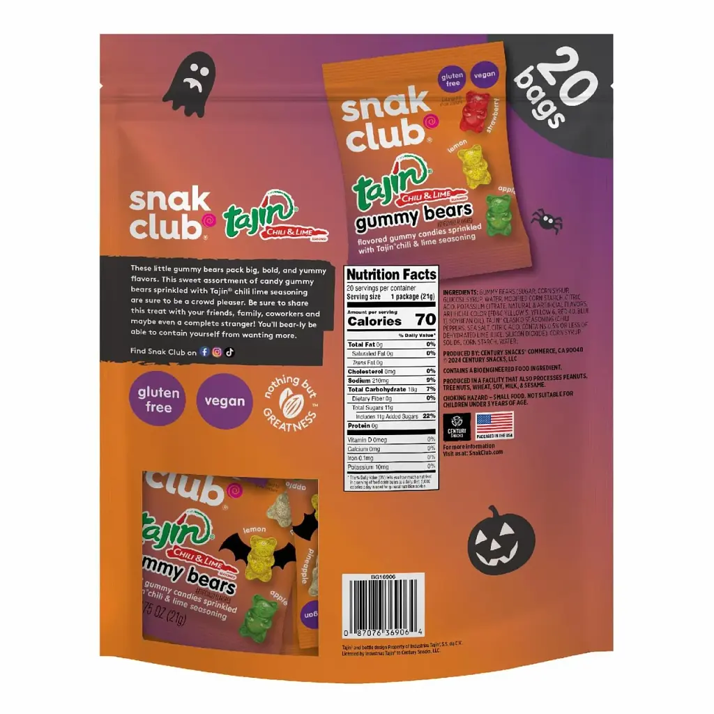 Желейні цукерки Snack Club Tajin Gummy Bears Multipack 425 г - фото 2