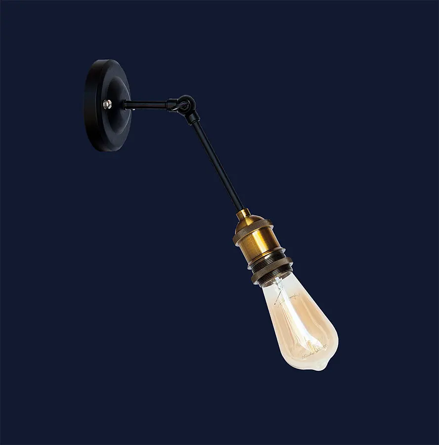 Бра настенное Levistella 752WG1202-1 черный с золотым патроном для LED и энергосберегающих ламп - фото 2