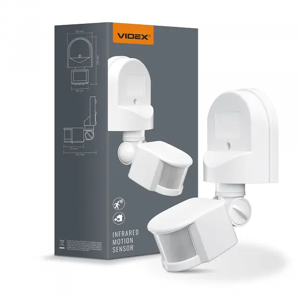 Датчик руху та освітленості Videx VL-SPW02W 220V 1200W інфрачервоний - фото 2