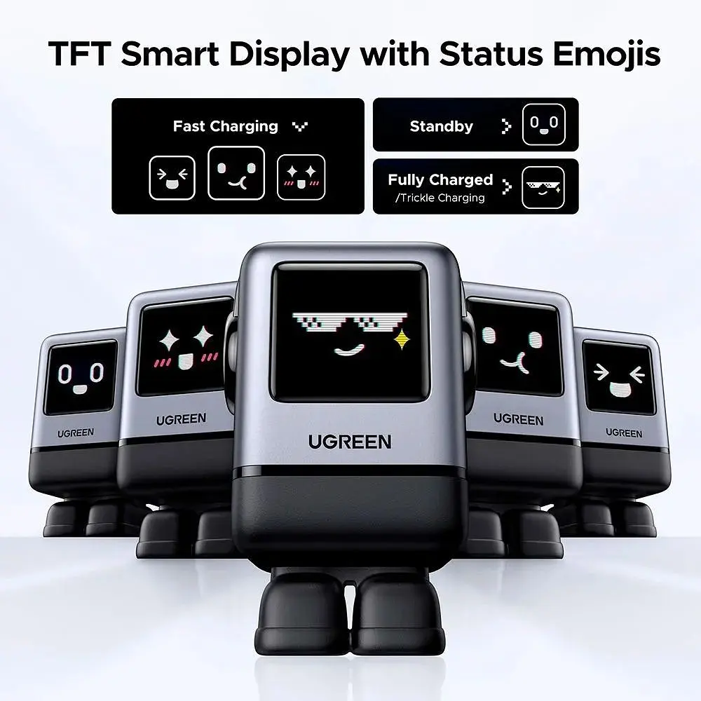 Зарядний пристрій 4xUSB 100W (3xUSB-C+USB-A) Gan Robot tech Fast Charger Сірий X688 Ugreen (45515B) - фото 7