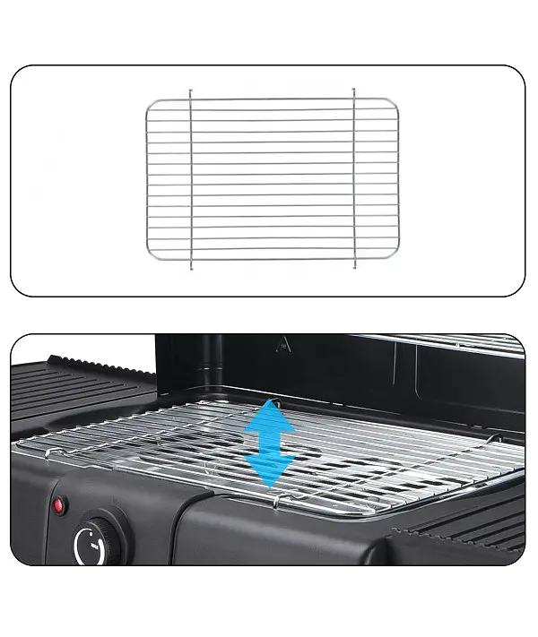 Настольный/садовой электрогриль Heckermann BG 1703 2 в 1 2400 Вт (BQ1703XLP-SWGF(1) - фото 7