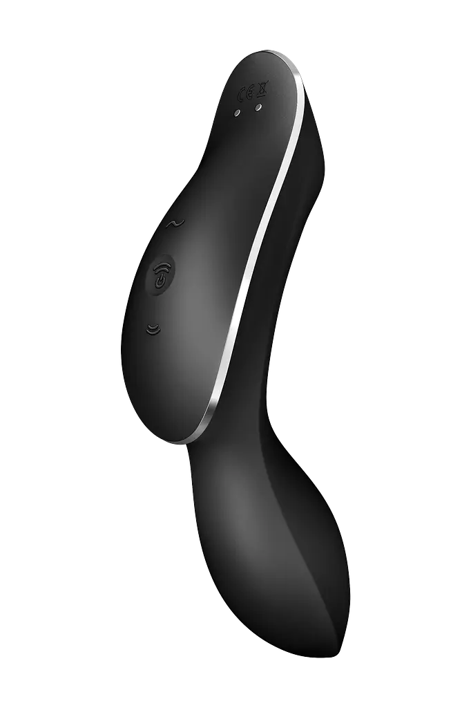 Стимулятор Satisfyer Curvy Trinity 2 Вакуумный клиторальный и массажер для точки G, 16.8х3.8 см чёрный - фото 5