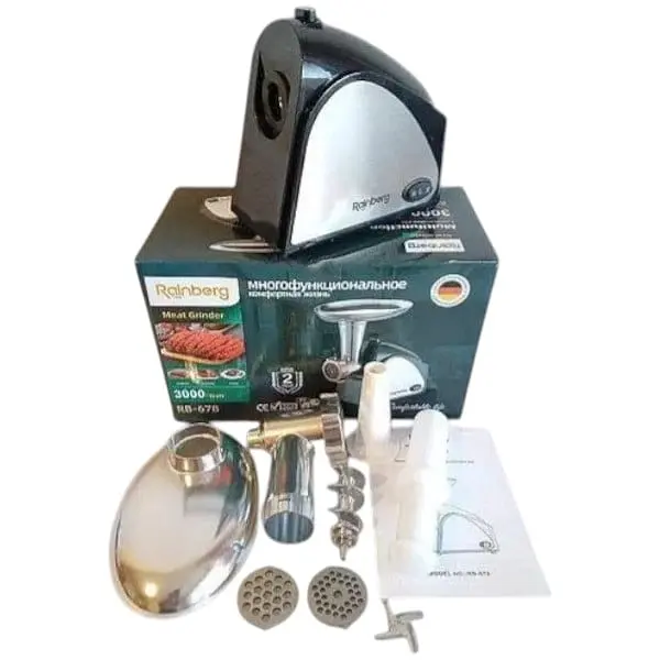 Електрична м'ясорубка  з насадками для соку Rainberg 678  - фото 2