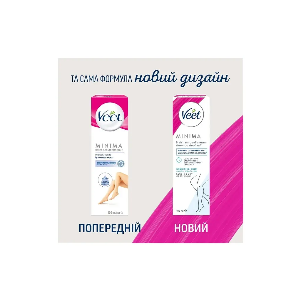 Крем для депіляції Veet Minima для чутливої шкіри з Алое вера 100 мл (4053700288205) - фото 6