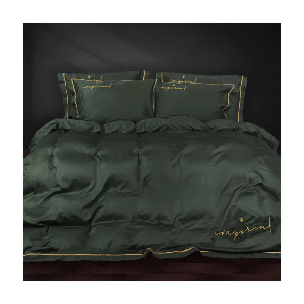 Постільна білизна MirSon Сатин Imperial Satin Emerald 175х210 двоспальний (2200008576240)