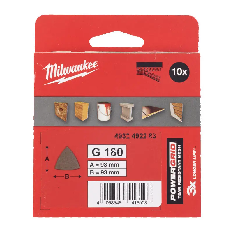 Сітка шліфувальна PG Mesh HL MILWAUKEE, 93х93х93мм, зерно 80, (10шт) - фото 2