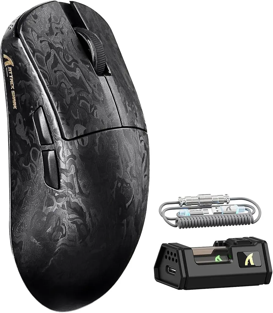 Бездротова миша ATTACK SHARK R11 ULTRA 42000 DPI, PAW3950 MAX, Carbon Fiber, 8K,Чорна - фото 9
