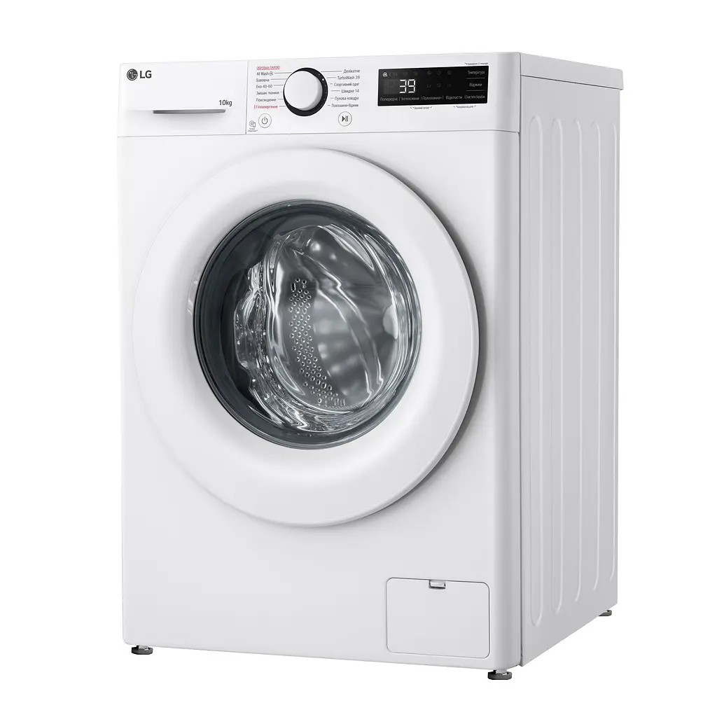 Пральна машина LG фронтальна, 10кг, 1400, A, 57см, дисплей, пара, інвертор, білий - фото 9