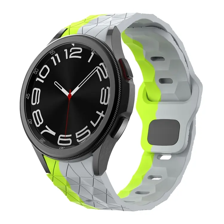 Ремінець силіконовий Samsung Galaxy Watch 4 5 6 7 BeWatch Салатово-білий (0140304) - фото 2