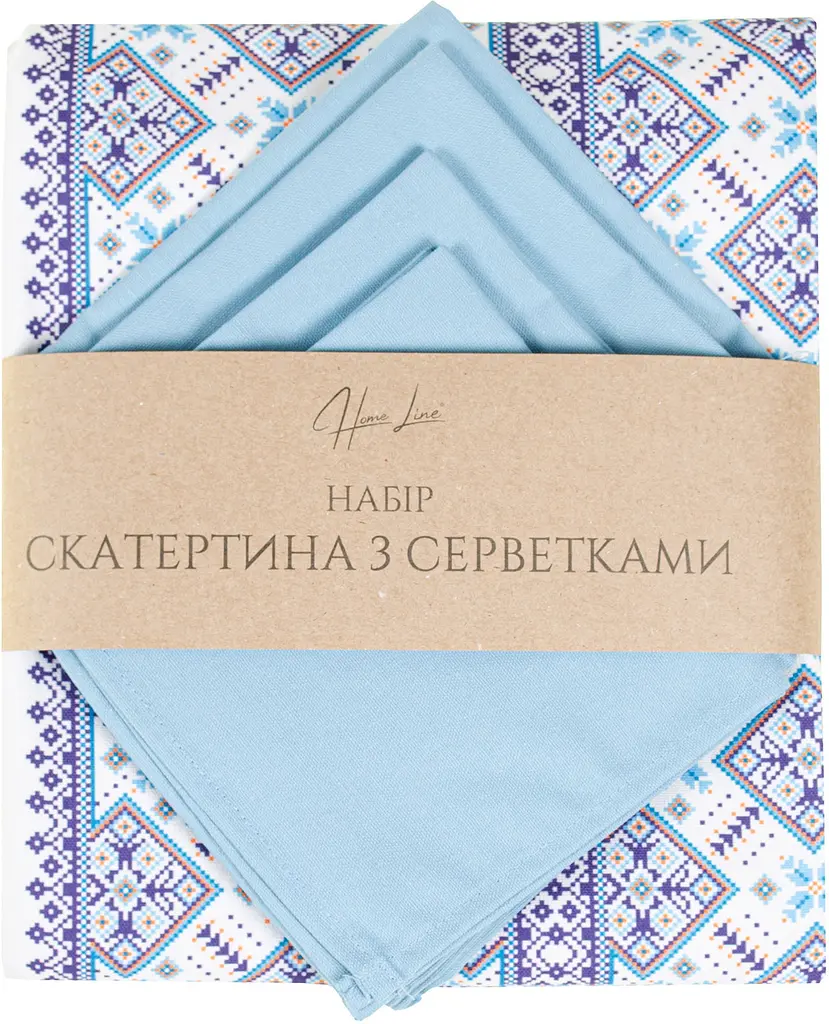 Набор Home Line скатерть с салфеткой Полесье незабудка 150х180 см (199571) - фото 2