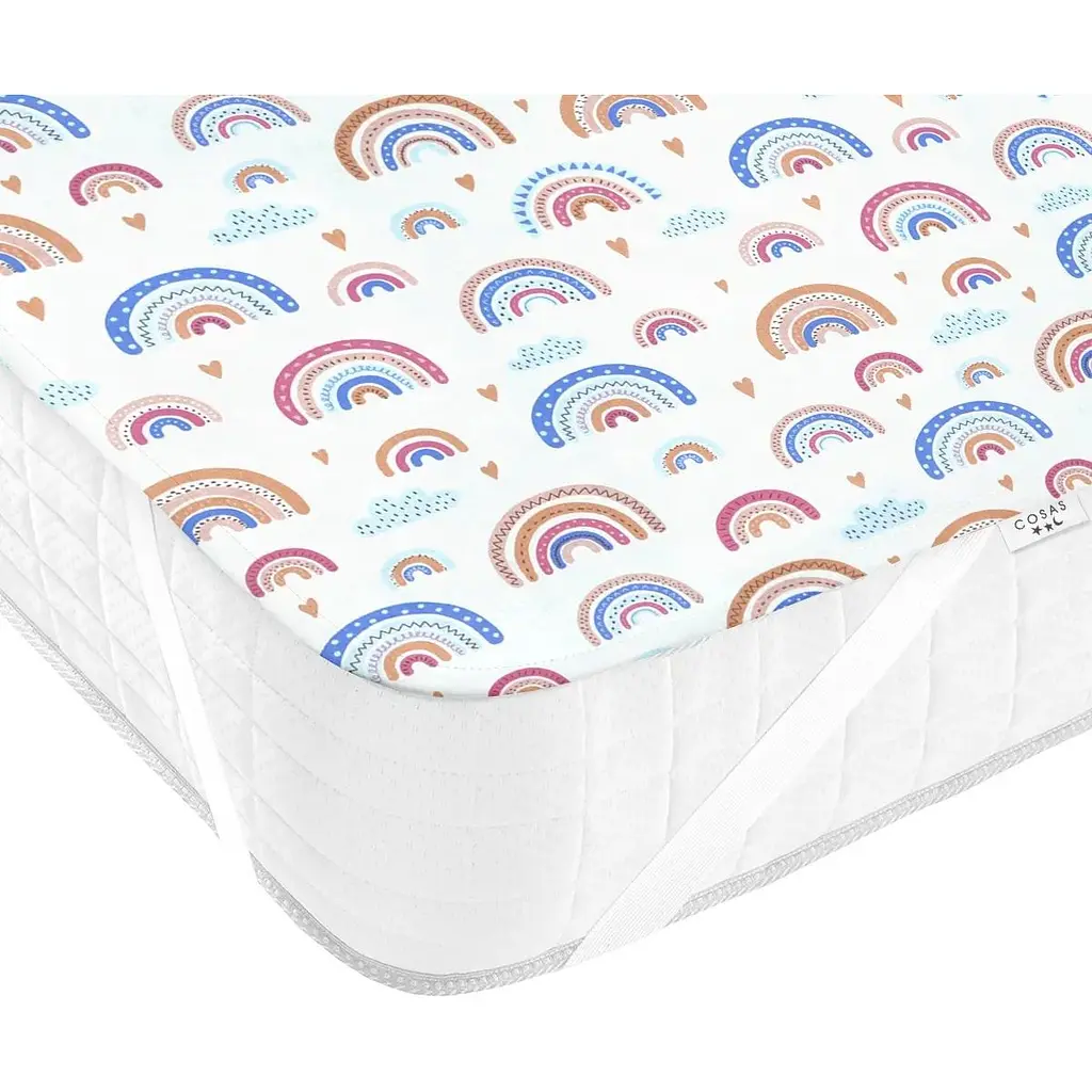 Наматрасник непромокаемый Cosas Rainbow 70х120 см бежевый (WaterSheet_RainbowBeigeBlue_120) - фото 3