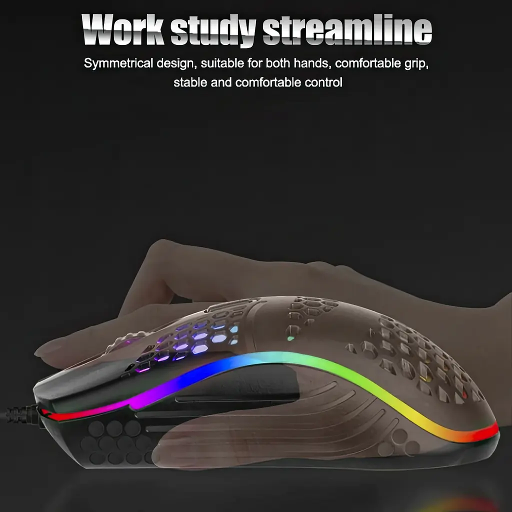 Мишка ігрова провідна чорна геймерська миша з підсвічуванням Optical Mouse LED KW-10 - фото 2