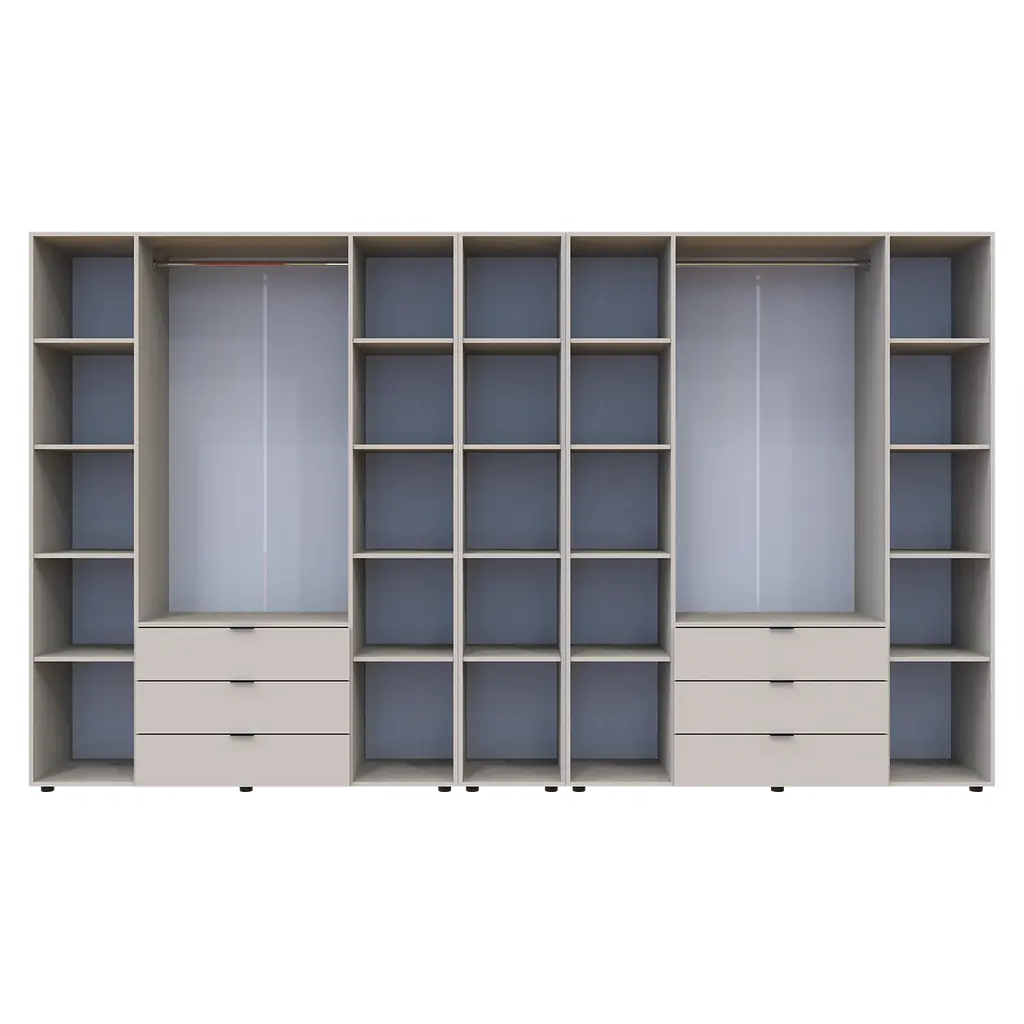 Шапа для одягу Doros Гелар з Етажеркою Кашемір 4+4 ДСП 348.2х49.5х203.4 (80737654) - фото 5