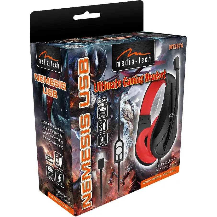 Гарнітура Media-Tech NEMESIS USBBlack-Red (MT3574) - фото 4