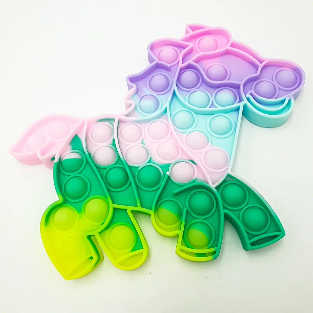 Сенсорна іграшка антистрес силіконова нескінченна пухирка поп іт UKC Pop It Fidget кінь різнокольоровий - фото 2