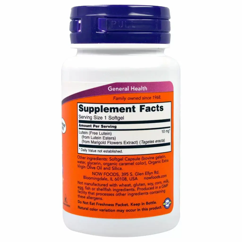 Лютеїн Now Foods Lutein 10 мг 120 капсул - фото 2