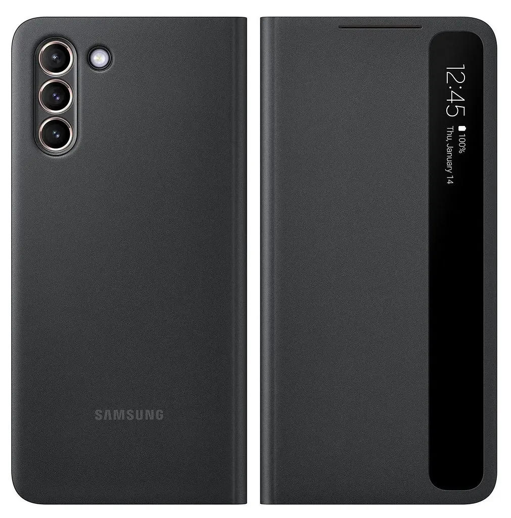 Оригінальний чохол-книжка для Samsung Galaxy S21 Plus Black S-View Clear View Cover Smart (EF-ZG996CBEGRU)
