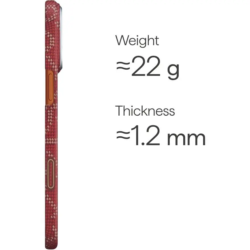 Чохол Pitaka Ultra-Slim Monogram для Apple iPhone 17 Pro Max Gold/Red (KI1702PTKP) [157999] - фото 6