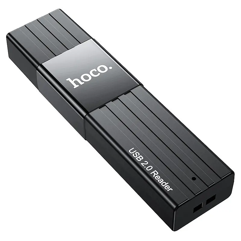 Кардрідер Hoco HB20 Mindful 2-in-1card reader ( USB 2.0 ) Black - фото 2