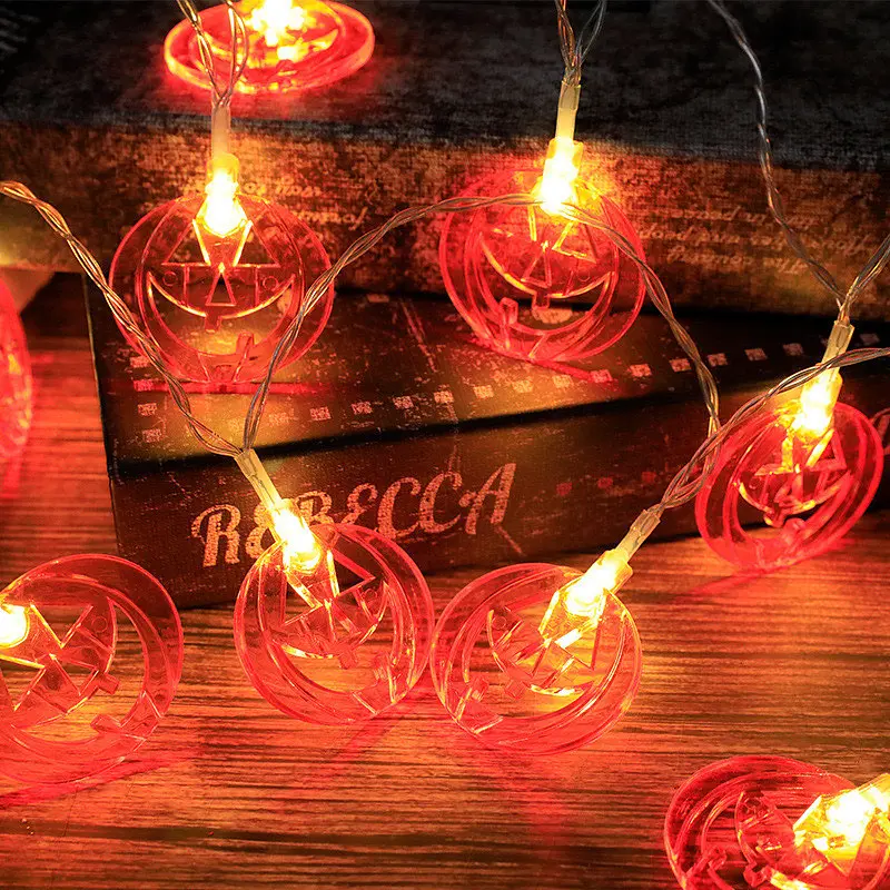 Гірлянда на Геловін Гарбузи 10 led 150 см 5 × 4 см помаранчева - фото 3
