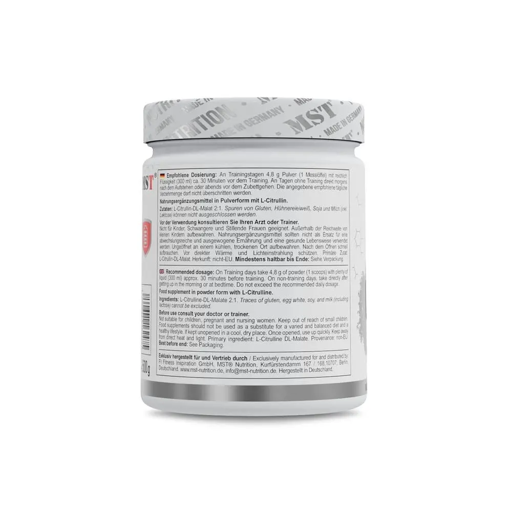 Малат цитруліну Citrulline Malate PWO, 500 грам MST Nutrition vit0004620 - фото 3