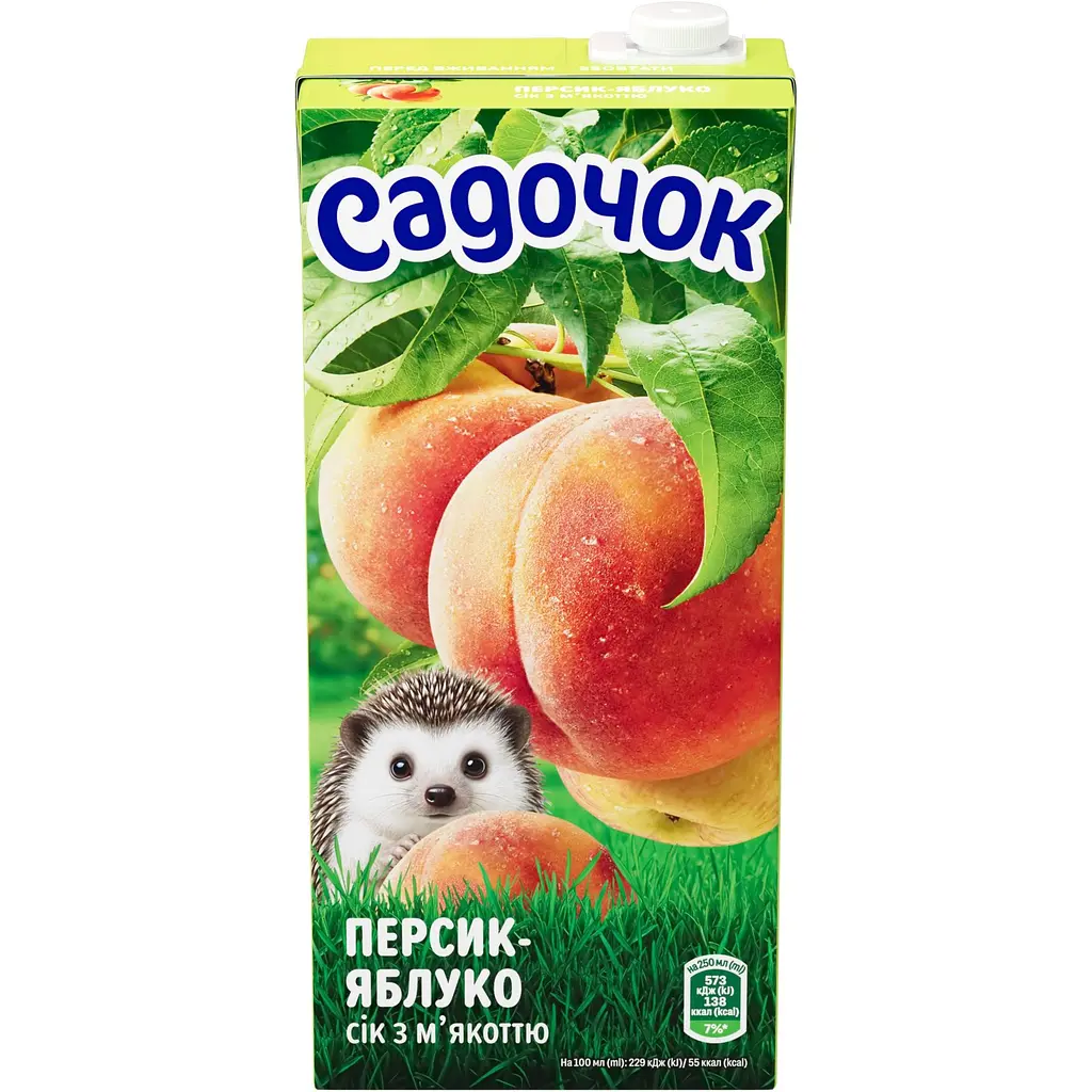 Сок Садочок Персик-Яблоко с мякотью 950 мл (928072) - фото 2
