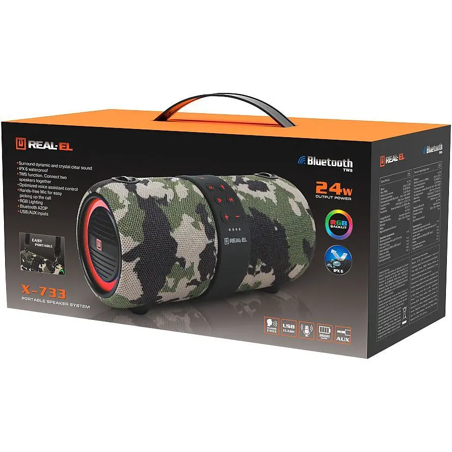 Портативна акустика REAL-EL X-733 Camo (EL121600020) [134900] - фото 12